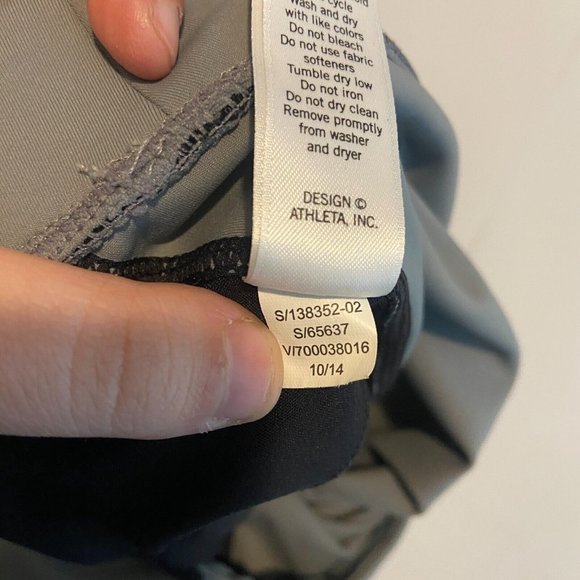 Athleta Homestretch Run Tights Womens M Gray Black Colorblock Athletic Stretch - Picture 8 of 12